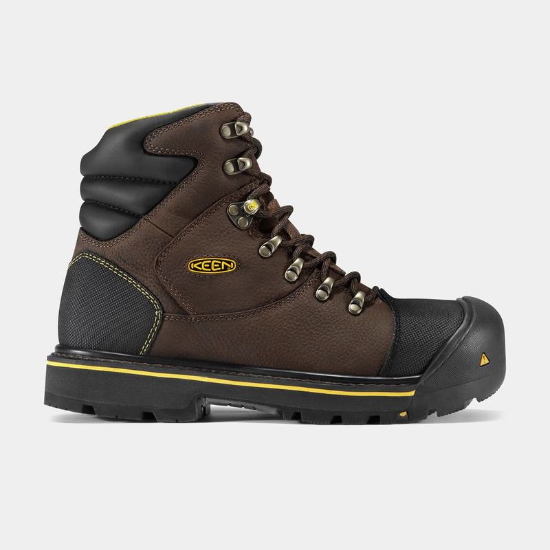 Keen ブーツ | キーンミルウォーキー6 "スチールトゥ ワーク ブーツ メンズ ブラウン / 黒 | 386207-VWM